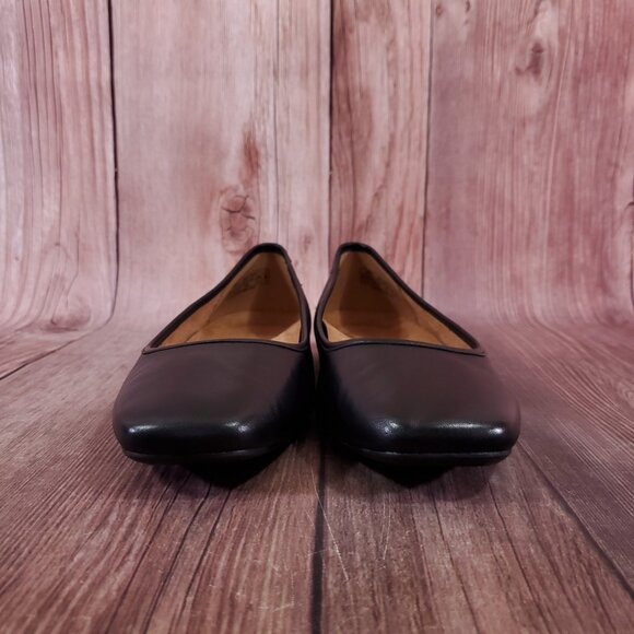 Vionic Orinda Ballet Flats Womens Size 8.5 Wide Square Toe Shoes Black Leather - Picture 5 of 15